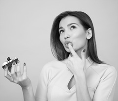 woman eating cupcake